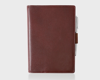 Personalised Leather A5 Journal - Refillable Pebble-Grain Notebook