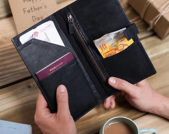 Vintage Leather Personalised Travel Wallet Gift For Him