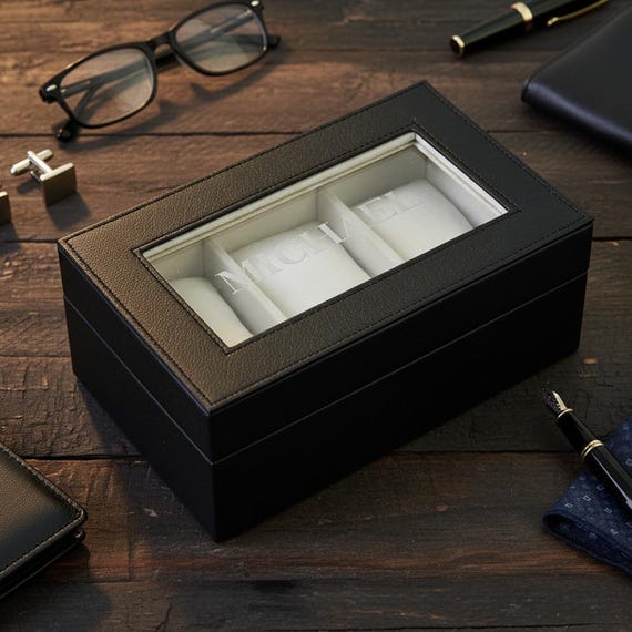 Personalised Watch Box – Engraved 3-Watch Display