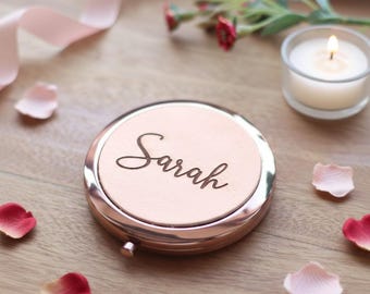Personalised Rose Gold Compact Mirror