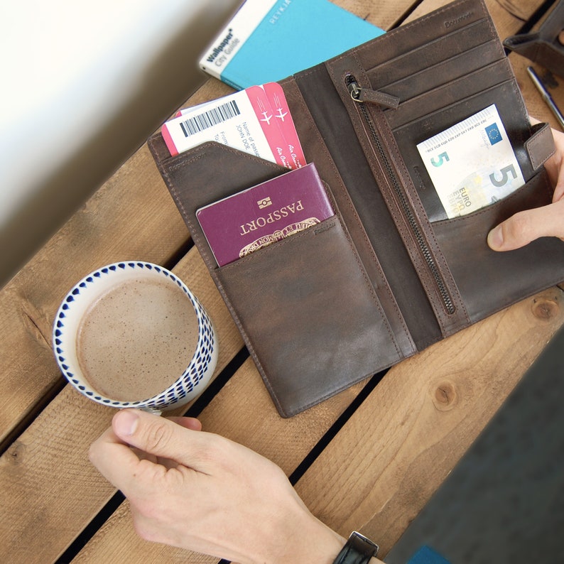 Personalised Vintage Leather Travel Document & Passport Holder Etsy UK