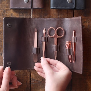 Personalised Ladies Leather Manicure Case