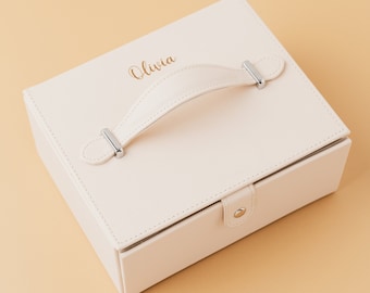 Personalised Saffiano Jewellery Box With Drawer