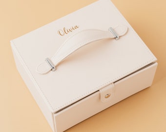 Portagioie personalizzato in legno Saffiano con cassetto