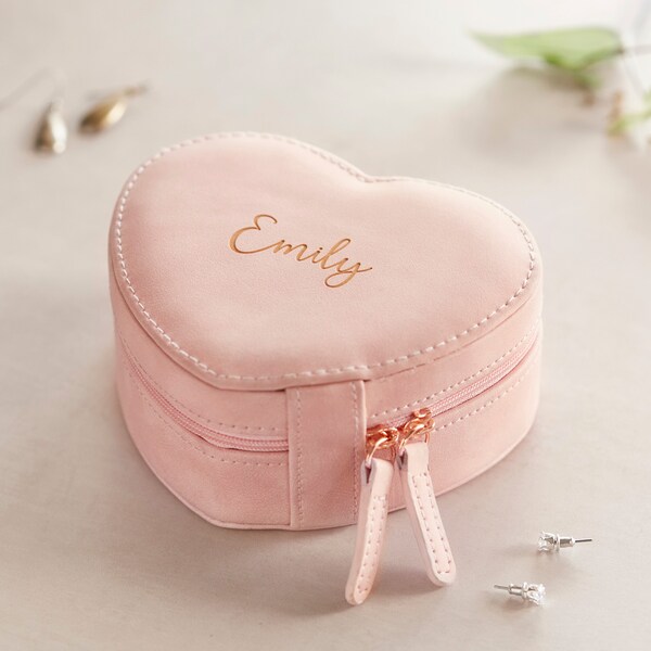 Personalised Name Heart Jewellery Box Organiser