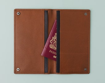 Personalised Premium Pebble Grain Leather Travel Document & Passport Holder