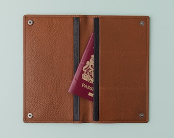 Personalised Leather Travel Wallet: Pebble Grain Passport Holder Gift