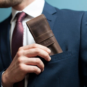 Set penna e matita in pelle vintage personalizzato