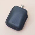 Steel Hip Flask With Personalised Leather Sleeve