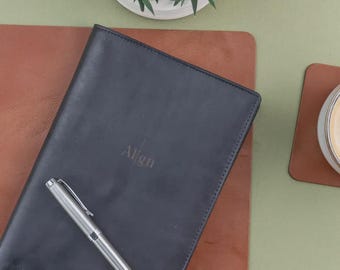Personalised Leather Notebook – Engraved Journal, Custom Company Logo & Corporate Gift