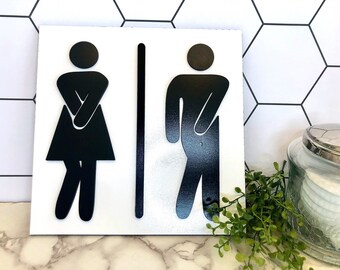 Funny Bathroom Sign Funny Bathroom Wall Art Funny Restroom Signs ...
