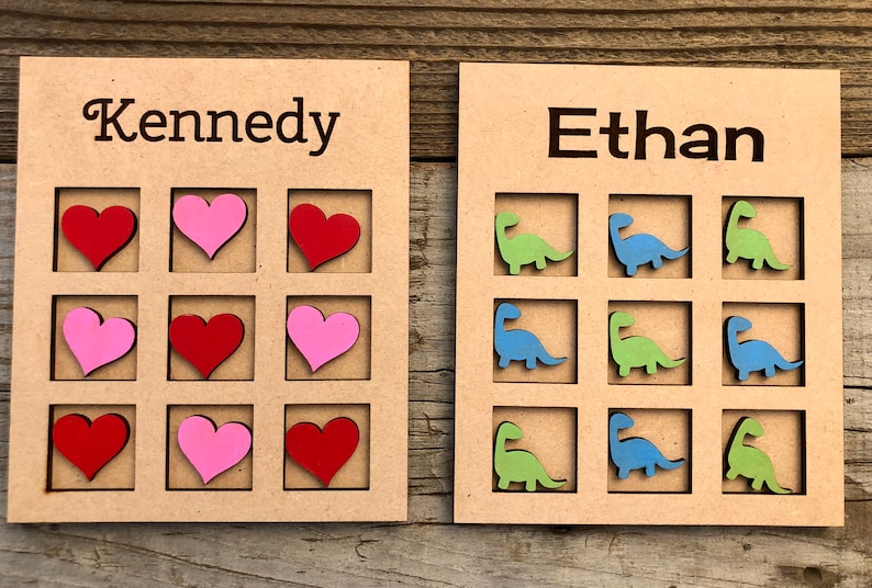Kids tic tac toe personalized tic-tac-toe tic tac toe kids image 1