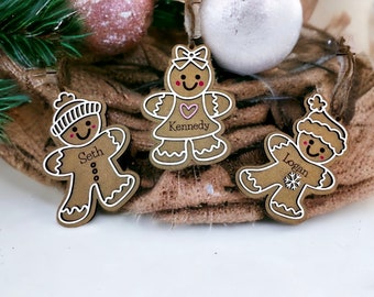 Kids ornaments, childrens ornaments, gingerbread ornaments, baby ornaments, personalized Christmas ornaments, personalized ornaments