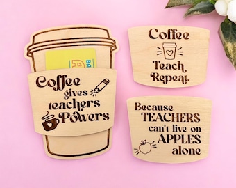 porta tarjetas de regalo para profesores, porta tarjetas de regalo para café, regalos para profesores, porta tarjetas de regalo para café