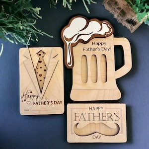 Titular de la tarjeta de regalo del Día del Padre, titulares de tarjetas de regalo, regalos del Día del Padre, regalo personalizado del Día del Padre, titular de la tarjeta de regalo de madera