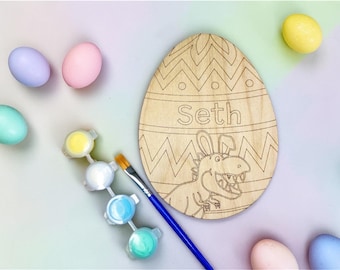 Kit de pintura de dinosaurios, kit de pintura de huevos personalizados, kits de pintura para niños, kit de pintura de Pascua, manualidades de Pascua para niños, cesta de Pascua de dinosaurios