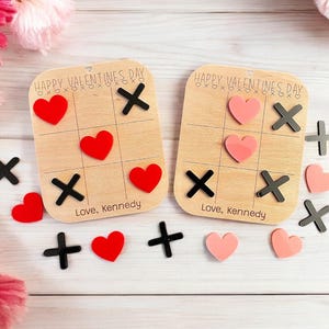 Kids Tic Tac Toe, Personalized Tic-tac-toe, Tic Tac Toe Valentines ...