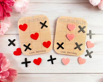 Kids tic tac toe, personalized tic-tac-toe, tic tac toe Valentines, kids games, kids gifts, personalized gifts for kids, class valentines