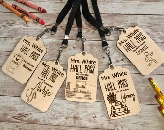 Classroom Hall Passes Hall Pass Teacher Gift Classroom - Etsy