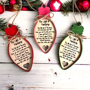 Light of friendship ornament, friendship ornament, friend ornament, friend Christmas ornaments, 2021 ornaments