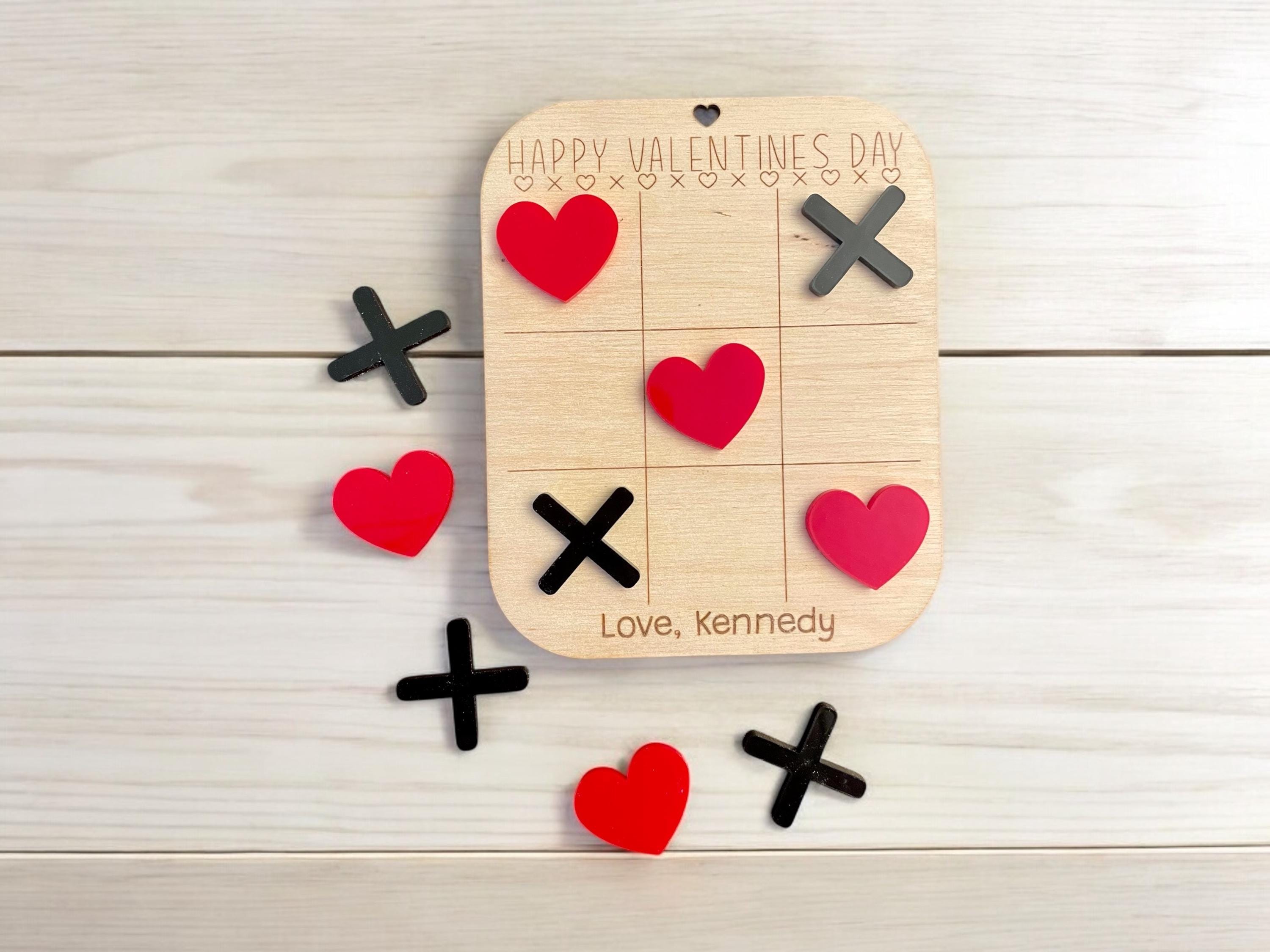 Kids Tic Tac Toe, Personalized Tic-tac-toe, Tic Tac Toe Valentines ...