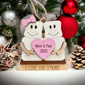 I love you smore ornament, couples s’more ornament, couples ornament, our first Christmas ornament