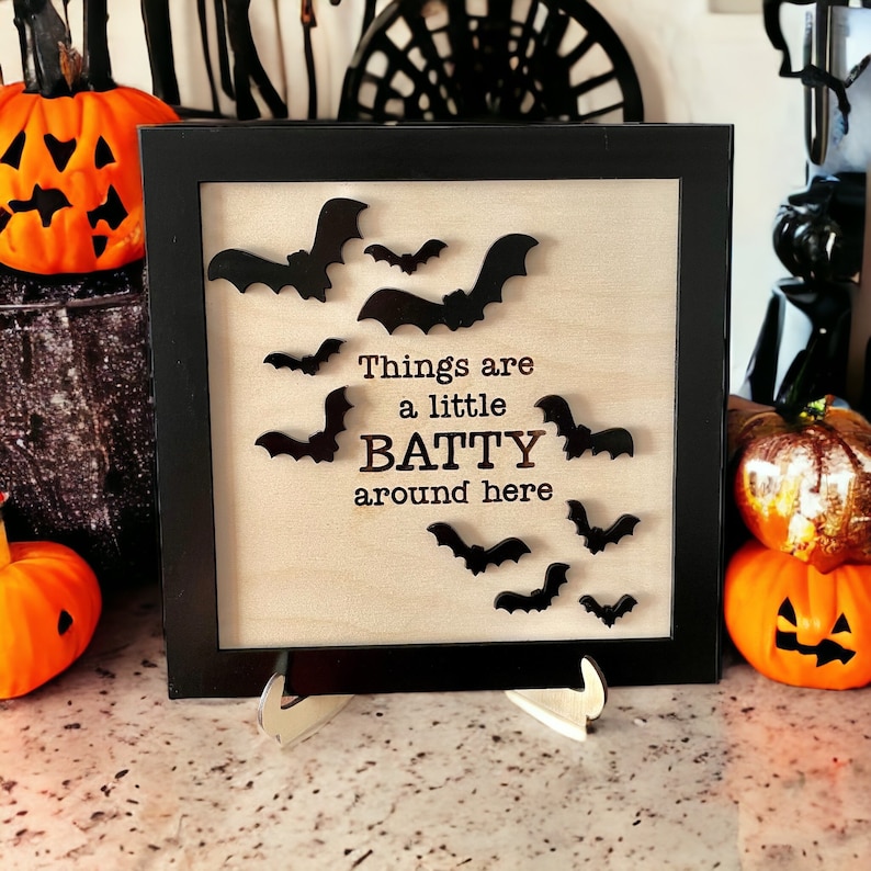 Batty Sign , Funny Halloween Sign, Family Halloween Sign, Halloween ...