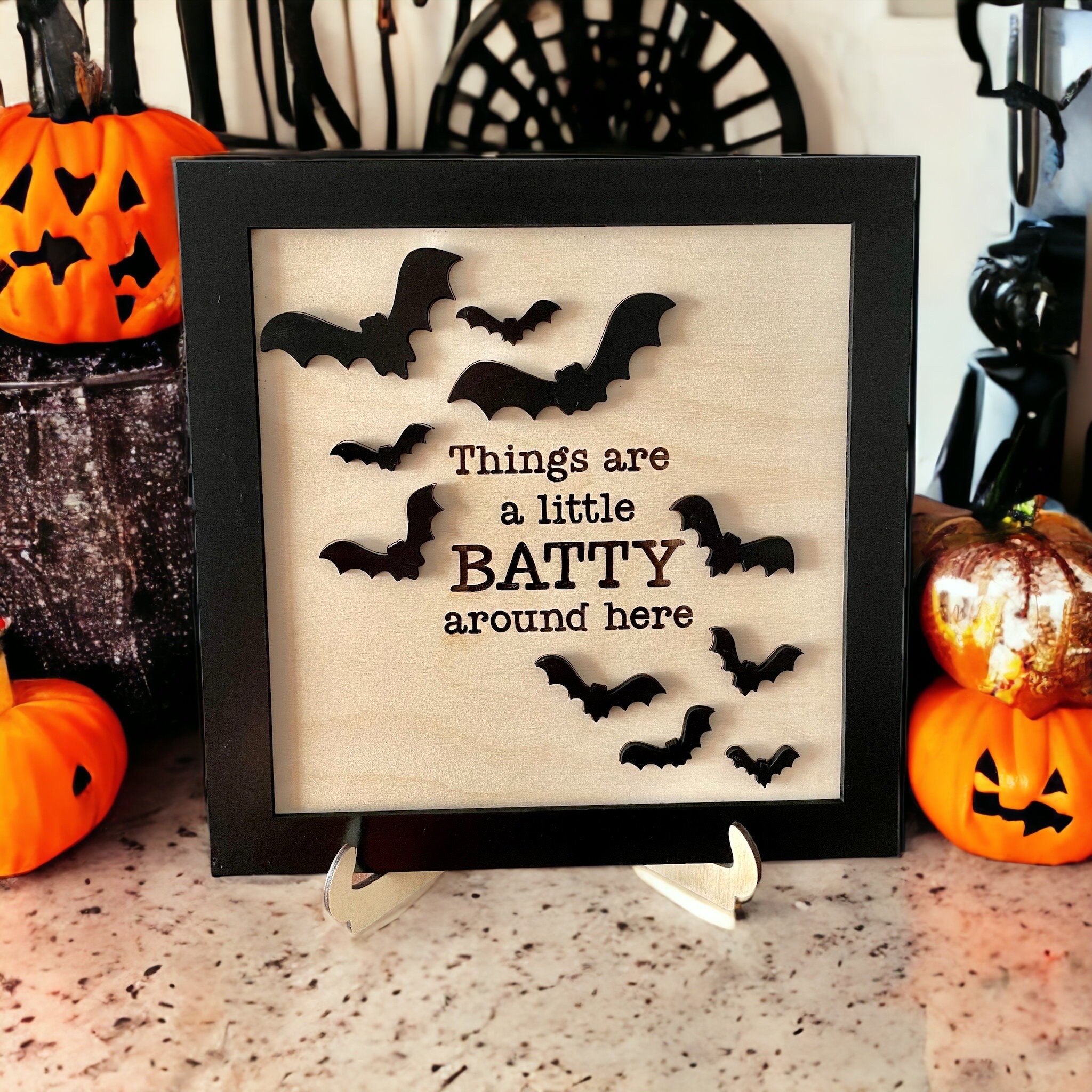 Batty Sign , Funny Halloween Sign, Family Halloween Sign, Halloween ...