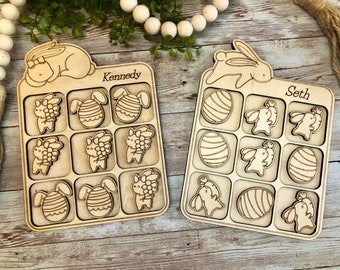 Tres en raya de Pascua, canasta de Pascua personalizada, tres en raya, tres en raya personalizado, regalo de Pascua personalizado, relleno de canasta, juegos de Pascua