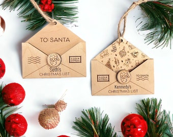 Adorno de lista de Navidad, lista para Santa, adorno de lista de Santa