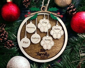 2021 family ornament, personalized ornaments, family ornaments, Christmas or ornaments, pet ornaments