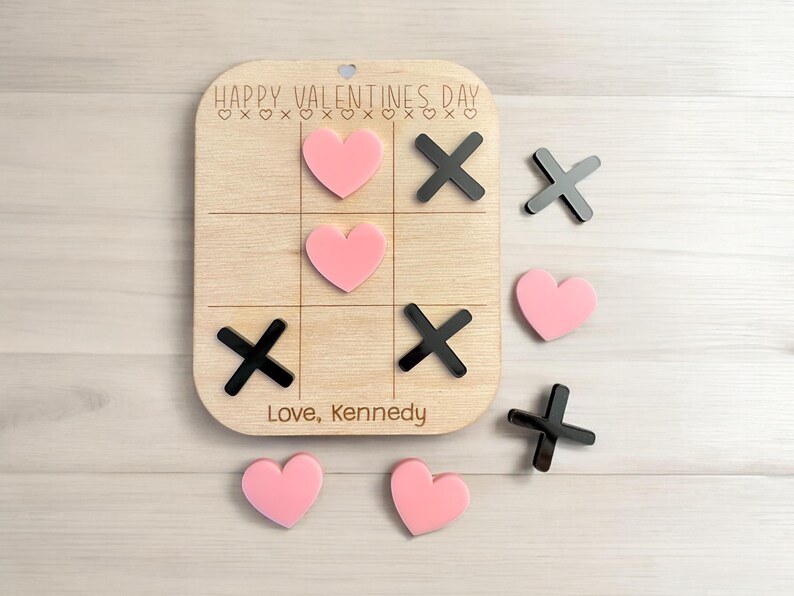 Kids Tic Tac Toe, Personalized Tic-tac-toe, Tic Tac Toe Valentines ...