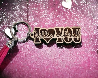 Couples keychain, I love you keychain, personalized keychain, anniversary gifts, womens keychain