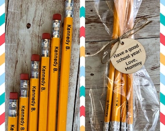 Personalized pencils, school supplies, back to school, classroom supplies, first day of school, back to school gift