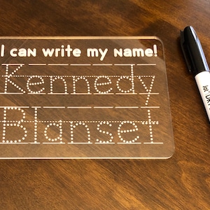 Learn to write name board, dry erase board, I can spell my name board, educational tools, name tracing board, letter tracing board