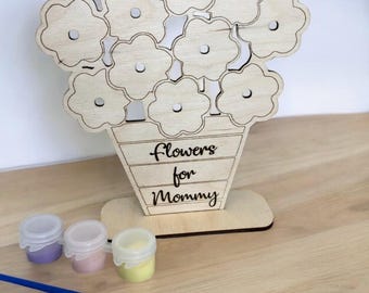Mother’s Day diy paint kit, flowers for mom sign, Mother’s Day gift from child, kids Mother’s Day gift, gifts for mom, Mother’s Day