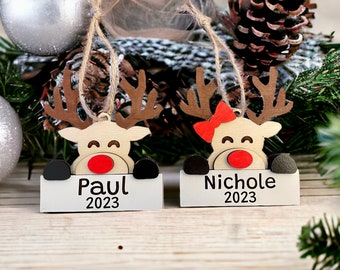 Reindeer ornaments, personalized ornaments, children’s ornaments, kids ornament