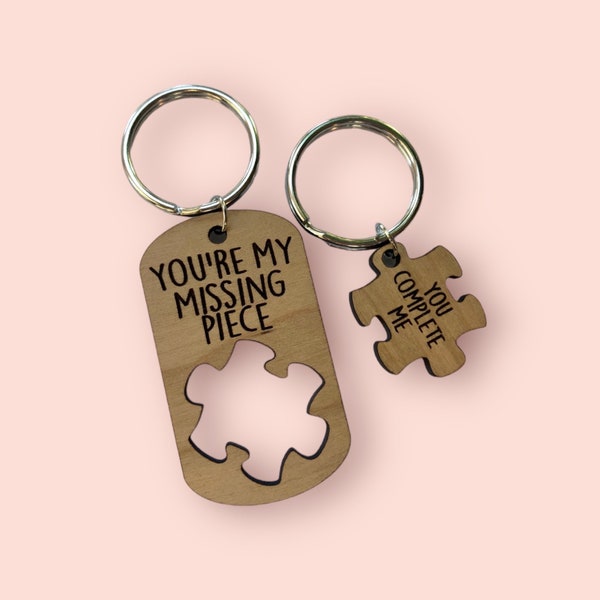 Puzzle piece keychain, couples keychains, your my missing piece, anniversary gift,