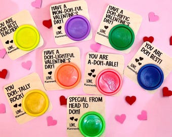 Play doh valentines, kids valentines, play dough valentines, non-candy valentines, classroom valentines, class valentines