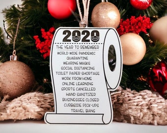 2020 ornament, toilet paper ornament, pandemic ornament , 2020 Christmas, Christmas ornament, pandemic Christmas