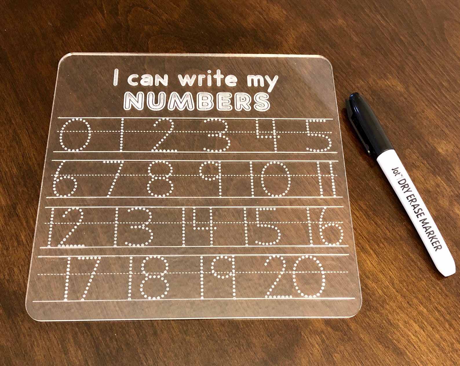 I can write my numbers tracing board dry erase board Etsy