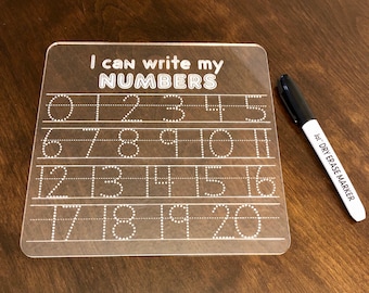 I can write my numbers, tracing board, dry erase board, practice numbers tracing board, number tracing board
