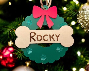 personalized dog ornament, dog name ornament, dogs ornament, ornament for dogs, pet ornaments, pet lover gift, new puppy gift