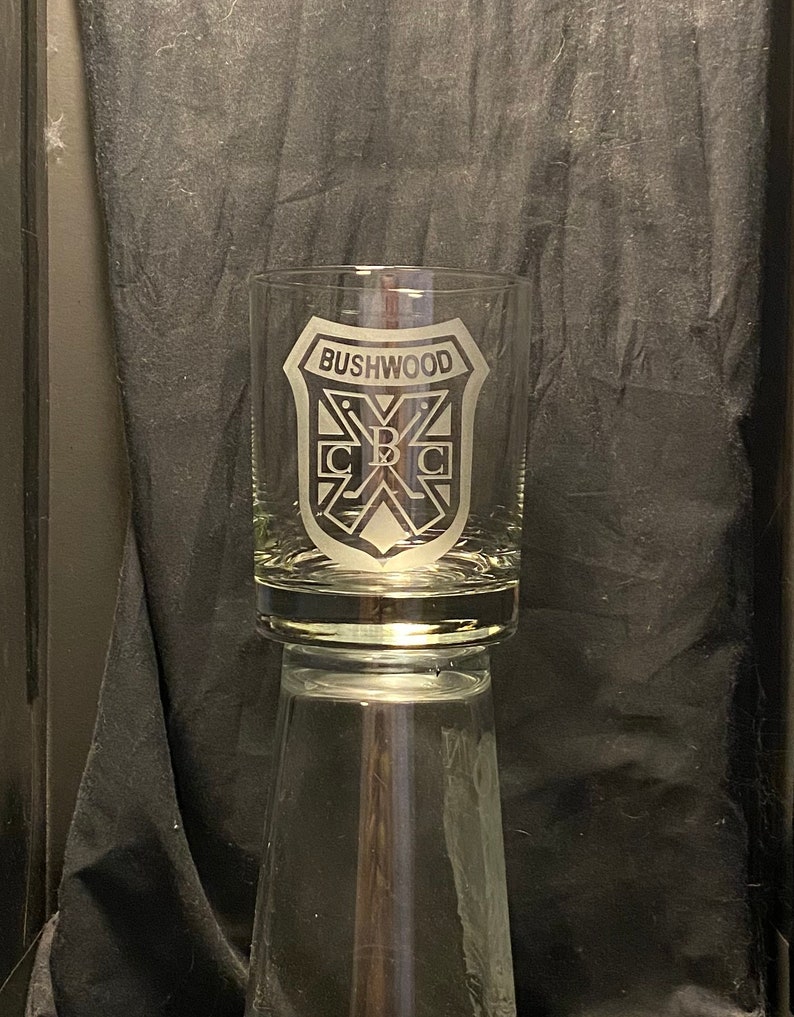 Caddyshack Glass bushwood CC Logo Sandblasted Etsy