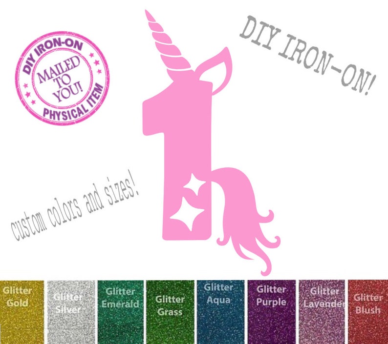 diy unicorn one birthday iron on vinyl applique decal 1st etsy
