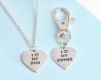 I love my Dog Necklace and Dog Tag. Silver Dog necklace, Dog BFF, Rescue Dog, Puppy, Gift for a Dog