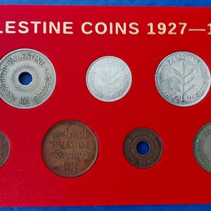 Complete Set of Israel Palestine British Mandate Coins - Lot of 7 Coins