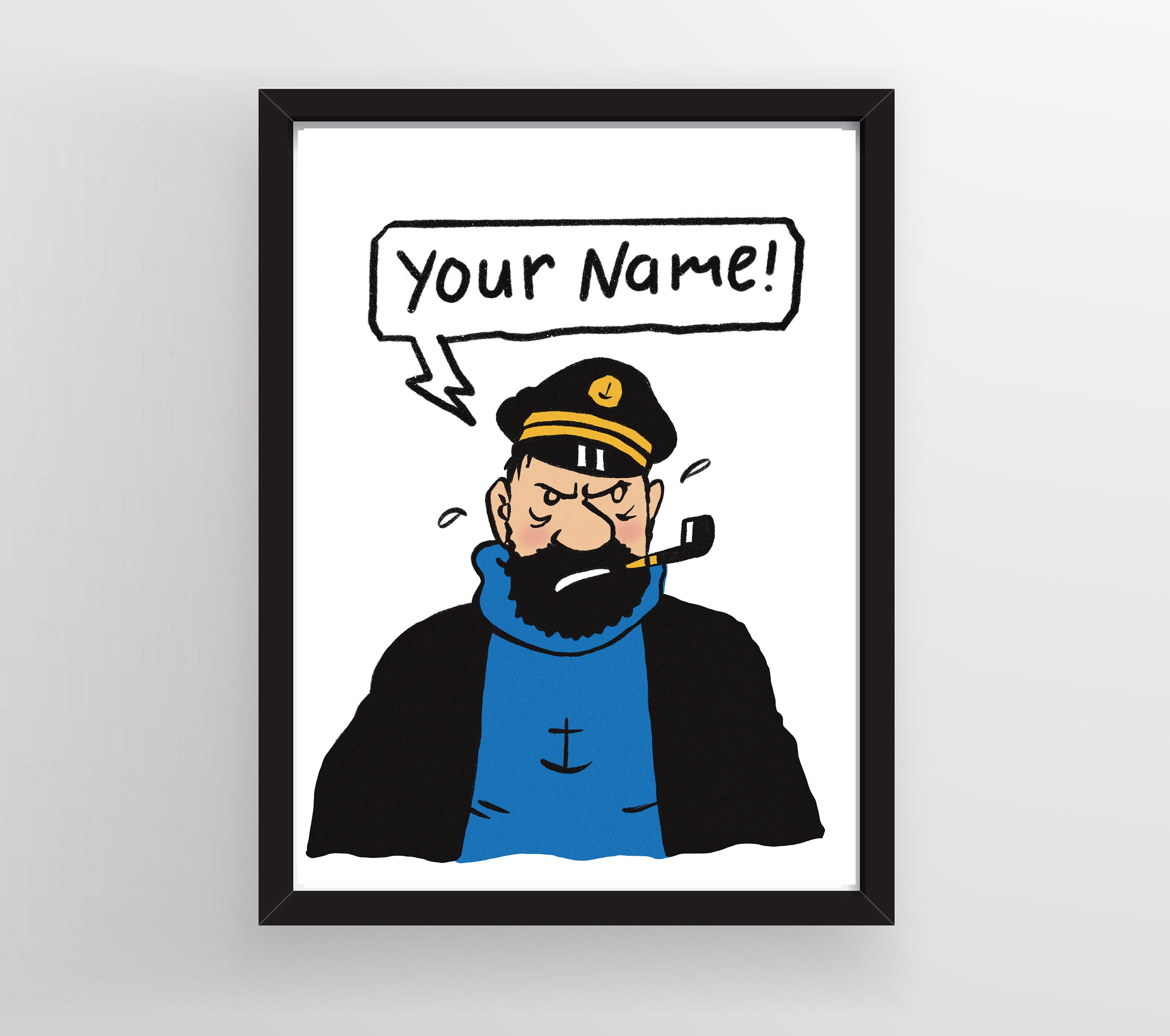 Personalised Captain Haddock Fan Artwork With Your Name. Etsy