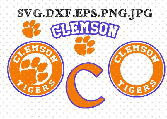 Clemson Tigers Monogram Frames Svg Eps Dxfjpgpng Paw Cut Files For Use With Silhouette Studio Clemson Tigers Monogram Best Files
