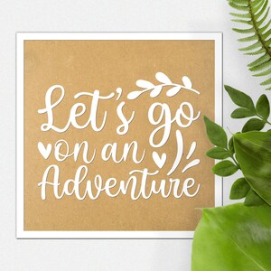 Let&#39;s Go on an Adventure Art mural en bois avec message inspirant gravé au laser pour les amateurs de voyage